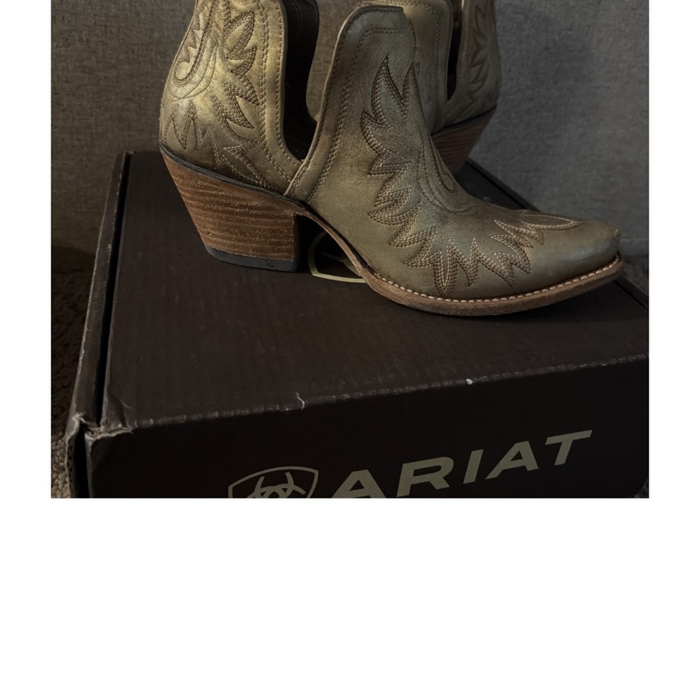Ariat Gold Leather Western Ankle Boots